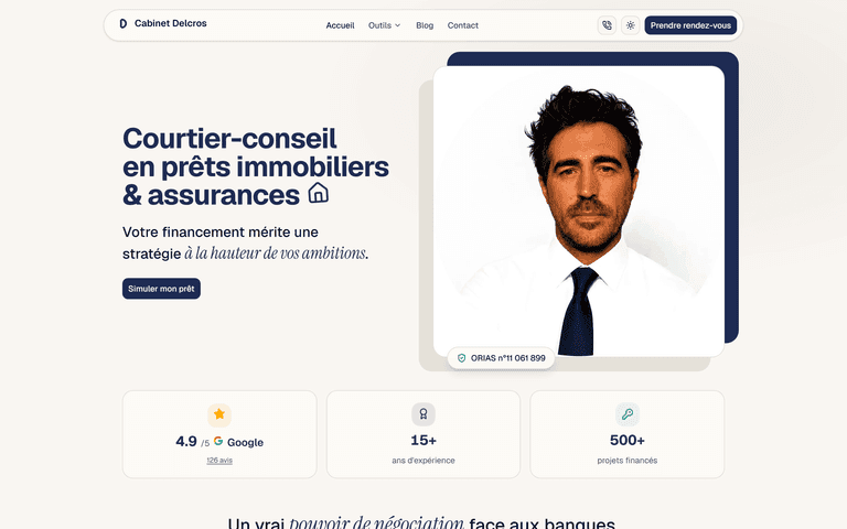 Cabinet Delcros - Site vitrine courtier en prêts immobiliers à Bordeaux
